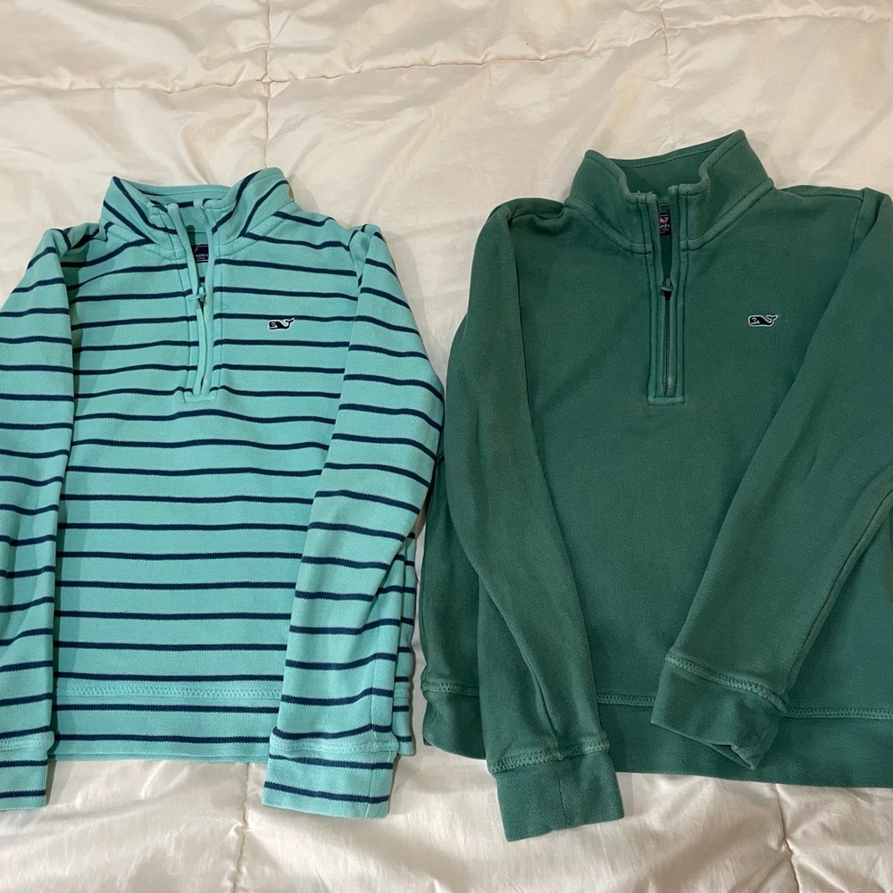 Set of 2 Vineyard Vines half-zip pullover. Boys size 6